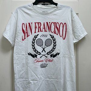 Goat Crew San Francisco Tennis Club White T Shirt Size M